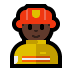 👨🏿‍🚒 man firefighter: dark skin tone display on Windows